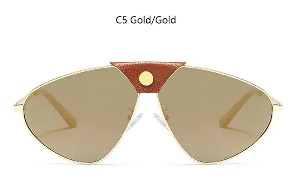 C5 gold gold Готические зеркальные очки трендовые большие солнцезащитные очки дизайнерские брендовые роскошные женские винтажные ретро стимпанк солнцезащитные очки большие Oculos - Цвет линз: C5 gold gold