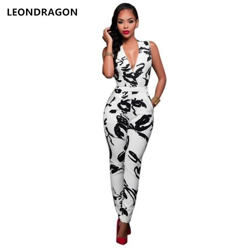 Глубокий V шеи Дамы Для летних вечеринок комбинезоны без рукавов Vestidos пикантные