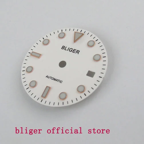 

Classic BLIGER 28.5mm White Watch Dial Watch Face Fit For MINGZHU 2813 MIYOTA 8215 Movement Automatic Men's Watch