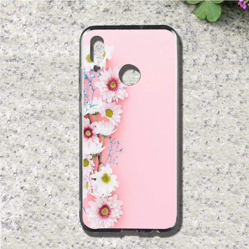 Розовый cherry blossom чехол для телефона Huawei P7 P8 lite P9 мини P10 плюс P20 Lite P30 Pro Мягкие TPU