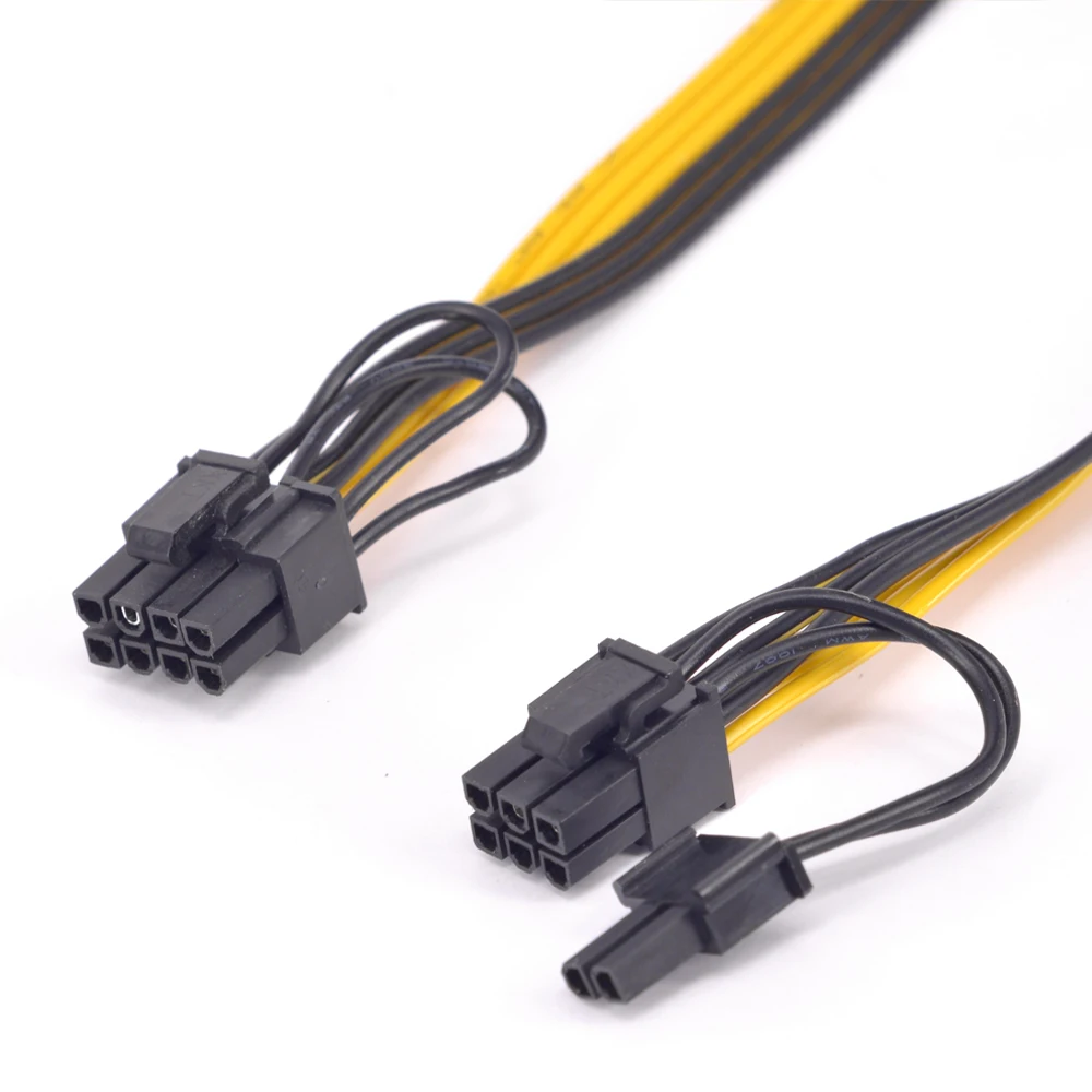 

PCI-e GPU 6pin to Dual 8Pin Power supply Cable PCI express Graphics card 2 ports 6+2pin to 6Pin power Extension cable 18AWG