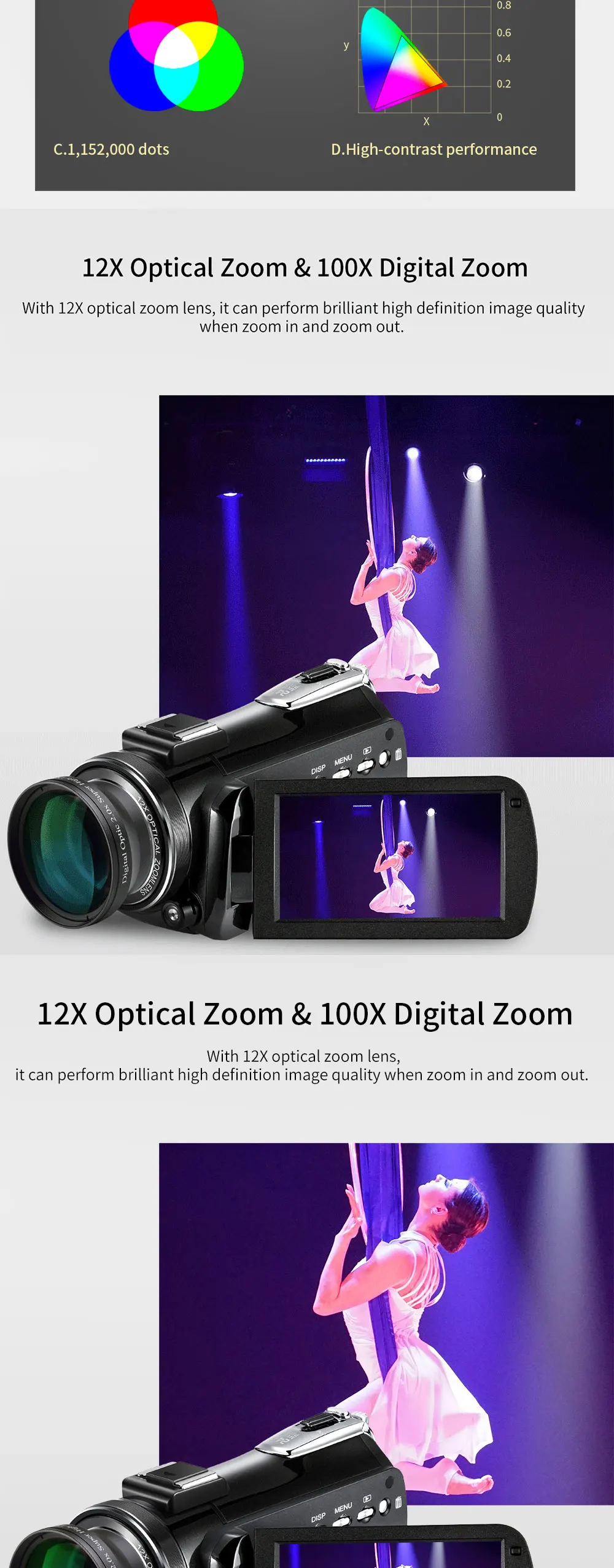 Winait профессиональная высококачественная UHD 4k Wifi цифровая видеокамера с 3,0 ''сенсорным дисплеем для домашнего использования Цифровая видеокамера