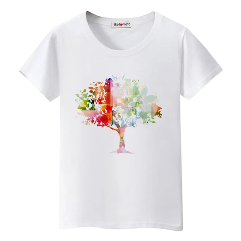 

BGtomato 2022 beautiful tree tshirt brand graphic t shirts casual summer t shirt women poleras mujer camisas mujer