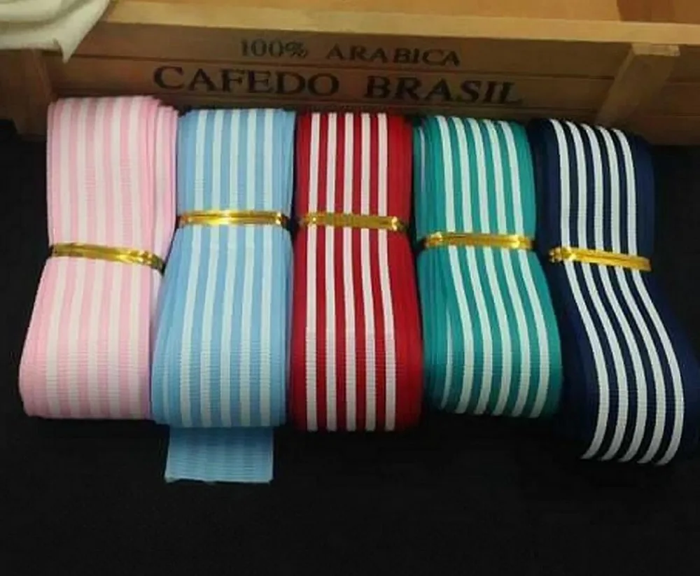 5 yards of ribbon 25MM Navy Stripe thread with 2.5cm DIY ribbon bow hair material