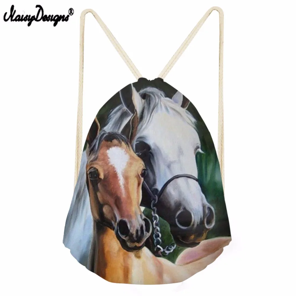 Noisydesigns 3D Crazy Horse принтом befree для детские сумки-кисеты Для мужчин женщин Gym Sack сумка