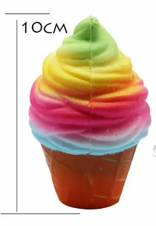 10cm rainbow ice cre Kawaii Squishe Jumbo squishy Donut антистрессовая игрушка Squishy медленно поднимающаяся снятие стресса Новинка кляп игрушки гаджет антистресс брелок - Цвет: 10cm rainbow ice cre