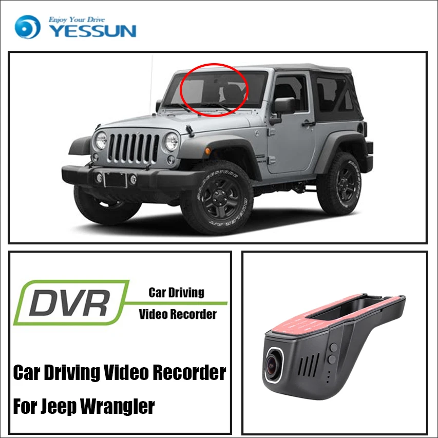 YESSUN Автомобильный видеорегистратор цифровой HD 1080P-для Jeep Wrangler-фронтальная камера