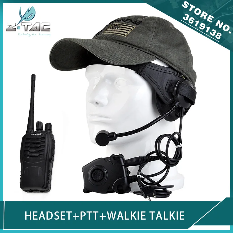 Наушники Z-Tactical Airsoft Military Selex TASC1 и zPeltor PTT для BAOFENG888S Kenwood Walkie Talkie Softair Radio