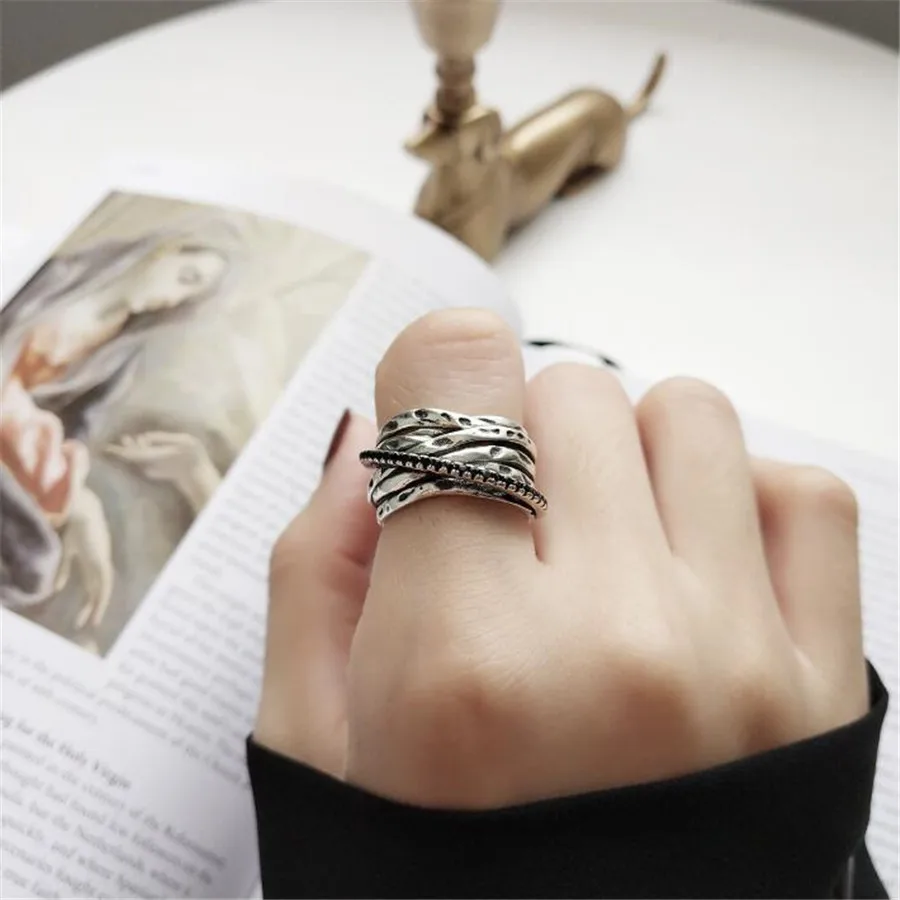 YIKUF88 925 стерлингового серебра Открытое кольцо для женщин индивидуальные