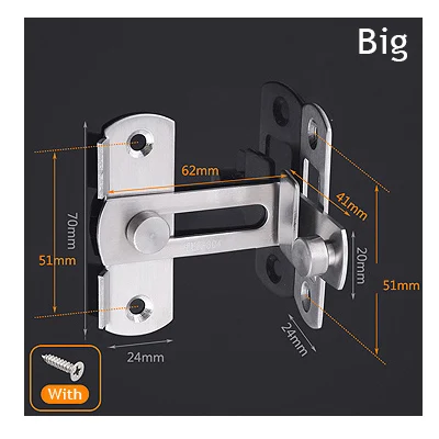 

Замки для раздвижных дверей NAIERDI, из нержавеющей стали, 90 градусов