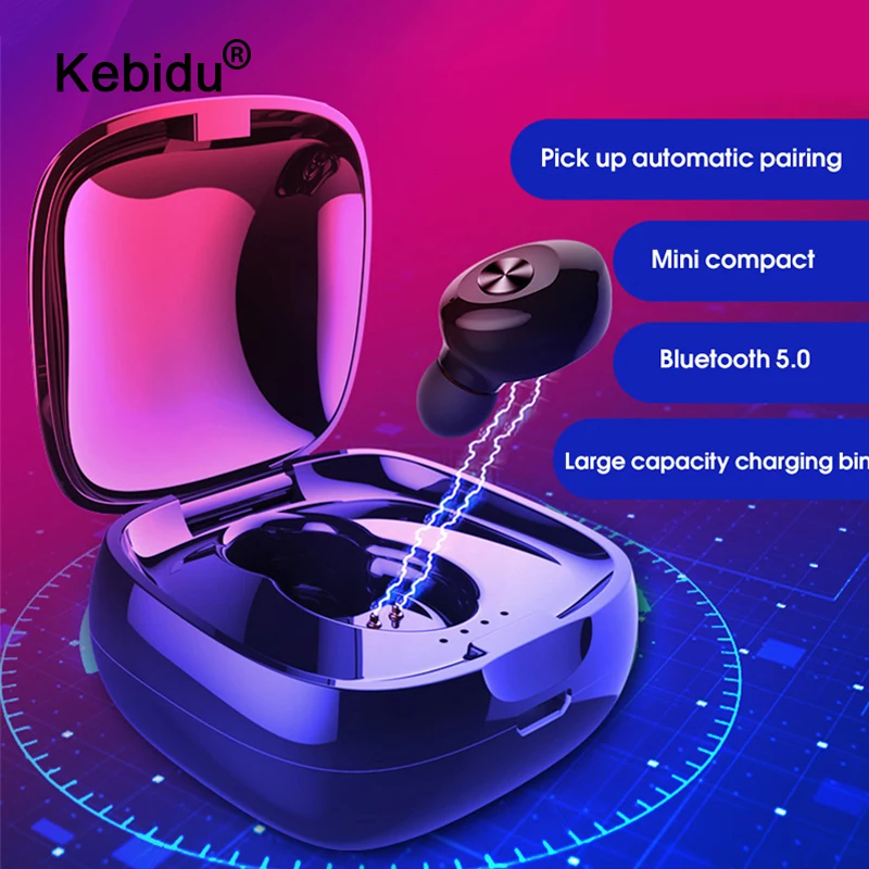 Kebidu True Bluetooth 5 0 наушники вкладыши TWS с Беспроводной Headphons спортивные Handsfree 3D стерео