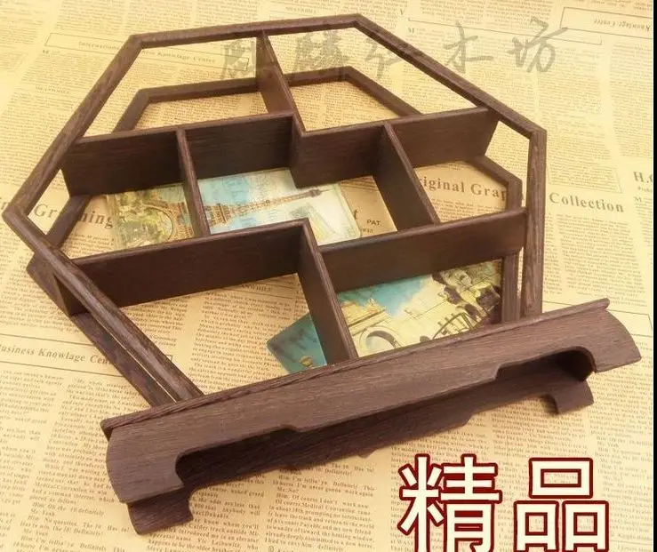 Красивая деревянная подставка/полка для NETSUKE/табачных бутылок или сувениров