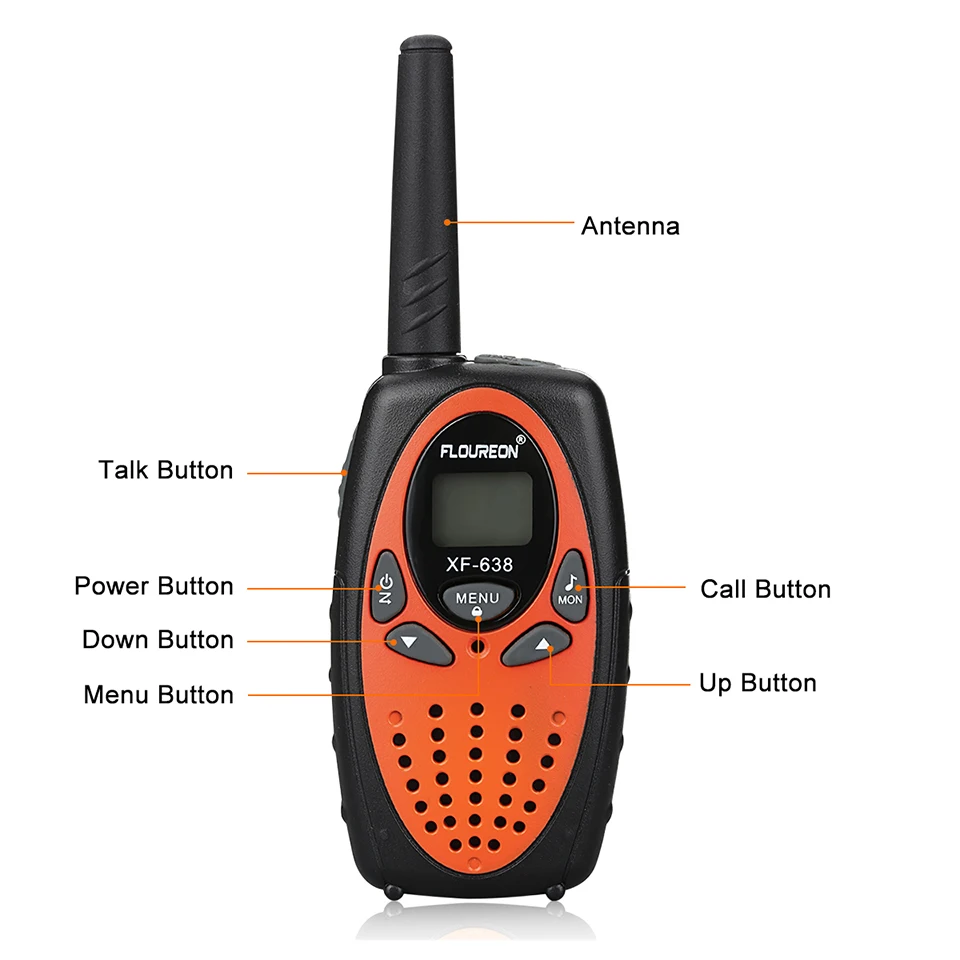 FLOUREON 8-канальный видеорегистратор для детей иди и болтай Walkie Talkie S UHF400-470MHz 2-передающая радиоустановка 3 км переговорные PMR портативная ребенку играть в рация Intercom