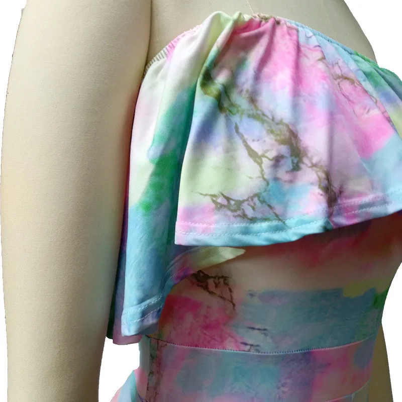 Женские Обтягивающие Комбинезоны с принтом на завязках открытыми плечами и