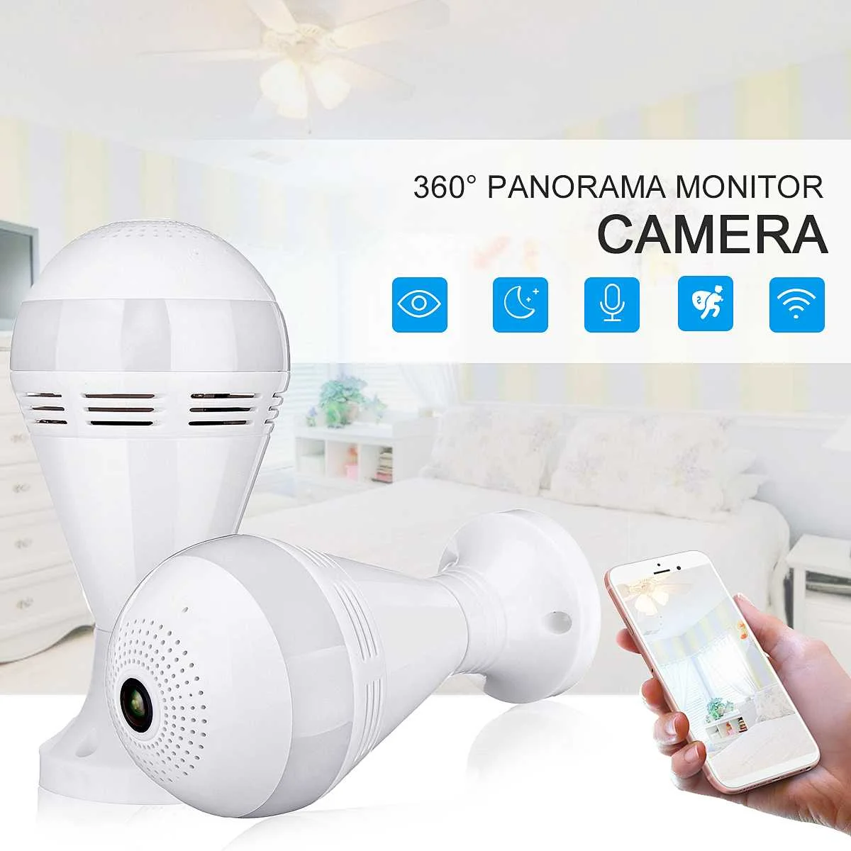 3in1 E27 лампочки IP 1080 P колонка с Bluetooth и Wi Fi светодиодный свет Беспроводной Камера 360