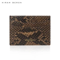 hiram beron custom name free leather card holder mens python leather luxury gift real leather dropship