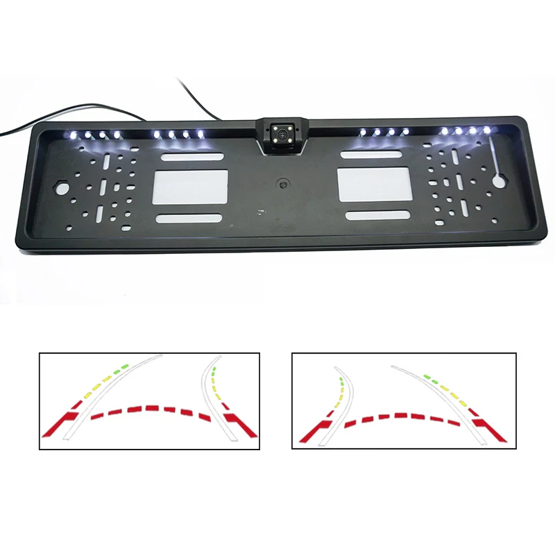 EU 4LED and 16LED CCD 600 линейная динамическая траекторная камера, Соединенные Штаты, Мексика, Канада и Европа, рамка для номерного знака, камера для парковки заднего вида - Название цвета: EU 4LED and 16LED