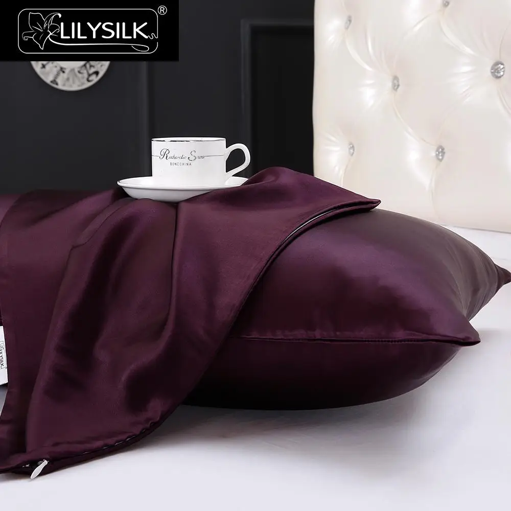 LilySilk наволочка шелк чистый 100 натуральный для волос 25 Momme Terse роскошный на молнии тутового шелкопряда Красота домашний текстиль
