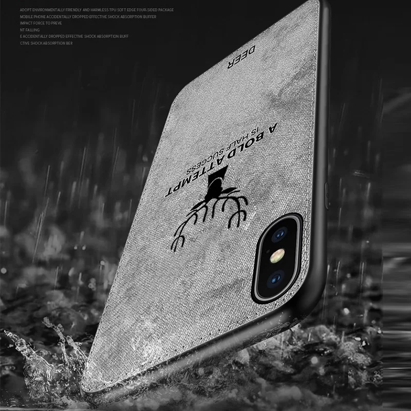 Мягкий чехол для телефона из ТПУ с рельефным рисунком оленя iPhone 7 Защитная пленка