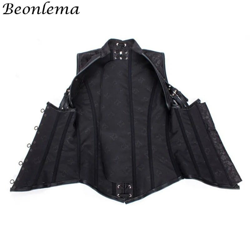 Beonlema Черный Готический стимпанк Корсе одежда для женщин сексуальная 6XL размера плюс корсет под грудь на шнуровке сексуальные топы для женщин Клубная одежда