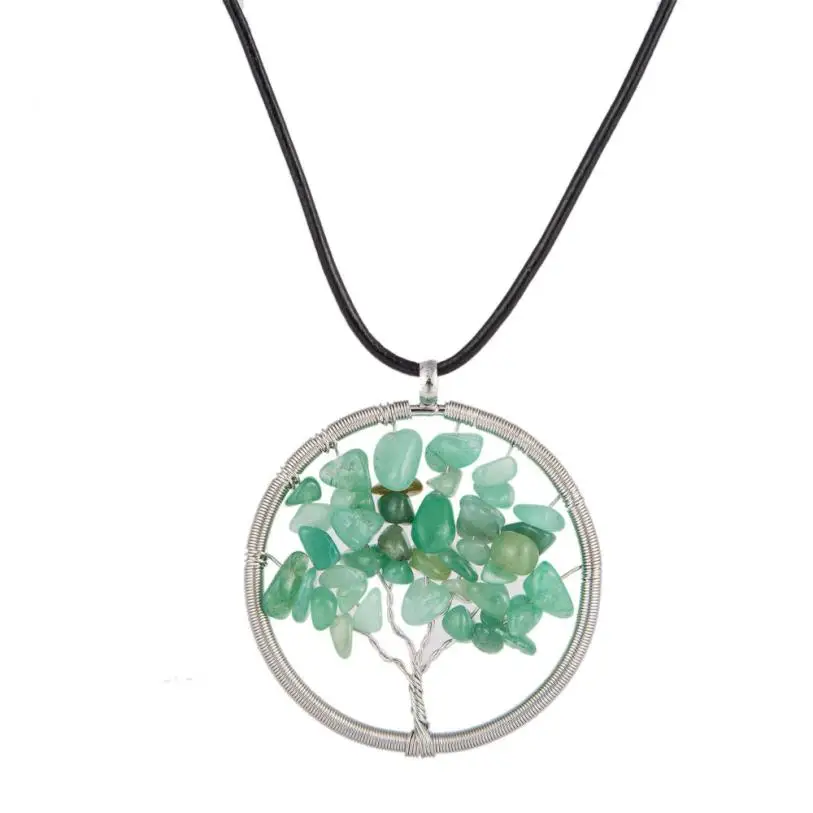 2017 новейший трендовый натуральный 4 чакра целебное дерево кулон ожерелье