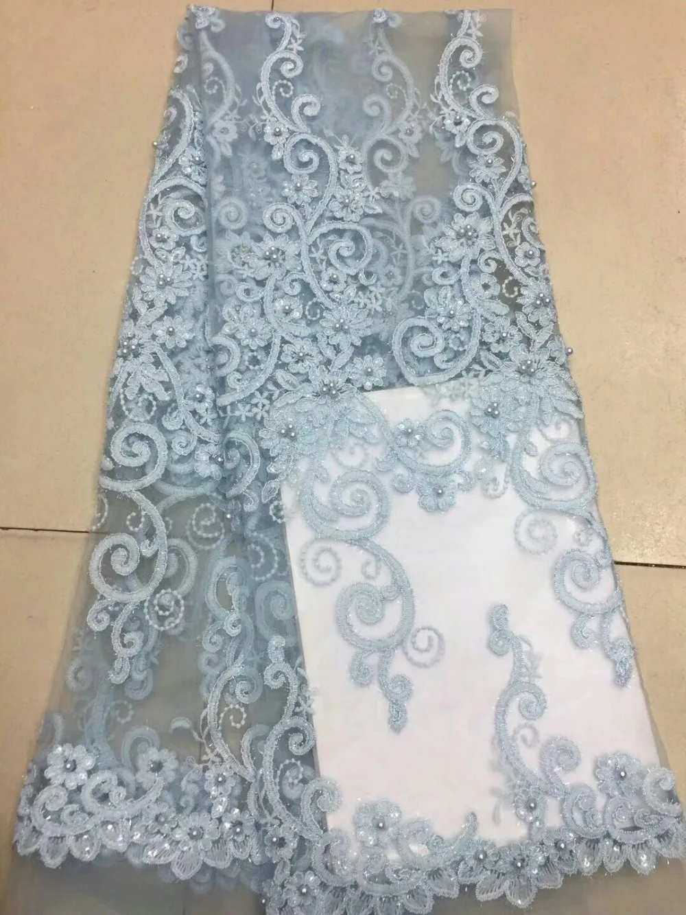 Gorgeous tulle Nigerian French lace fabric beaded 2018 African high quality wedding dress | Дом и сад