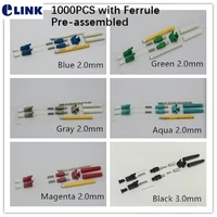 1000pcs lc fiber duplex connector kits with ferrule pre assembled apc sm mm om3 om4 3 0 2 0 0 9mm ftth lc connector accessories