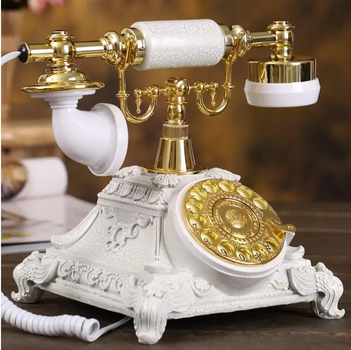 White Rotary Dialing Винтажный телефон поворотная пластина поворотная Кнопка циферблат телефон антикварные телефоны стационарный телефон для офиса дома отеля белый - Цвет: White Rotary Dialing