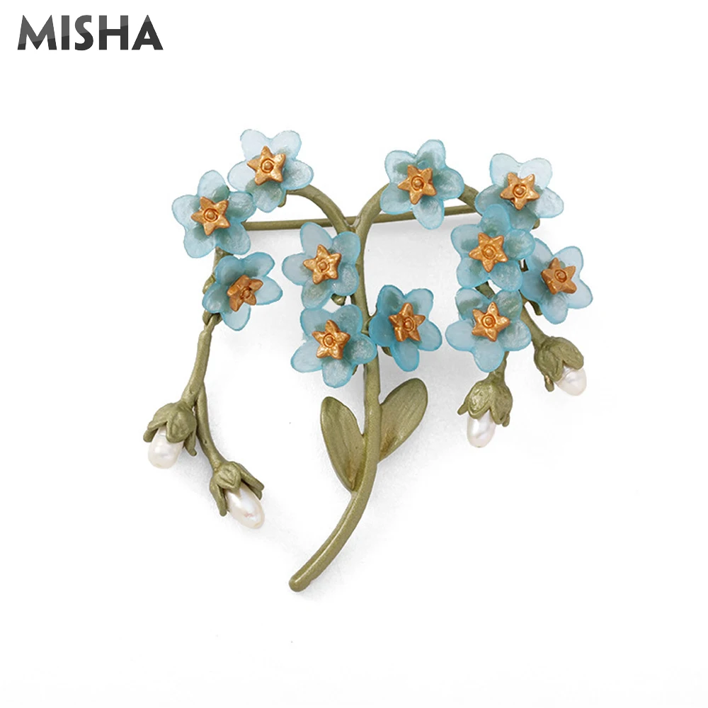 MISHA, трендовые Броши ручной работы, забудьте меня, не цветы, брошь высокого качества, булавки для женщин, подарок на свадьбу, вечеринку, 257