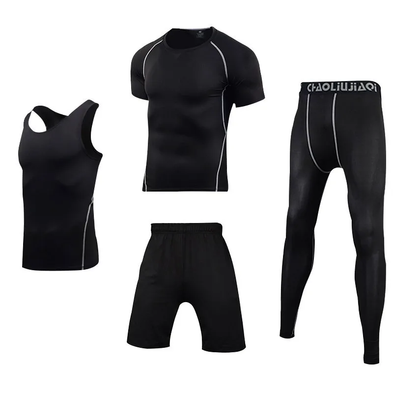 Men sportswear-13 Мужская спортивная одежда Компрессионные спортивные костюмы дышащий спортивный костюм для бега тренировки Спорт Фитнес Одежда наборы для бега одежда - Цвет: Men sportswear-13