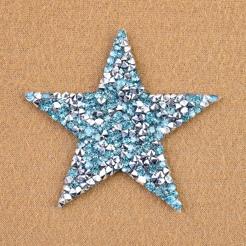 Light blue Клей высокое качество баннера популярная звезда патч стикер кристалл мешок Одежда Горячая карта наклейки для одежды аксессуары 1 шт - Цвет: Light blue