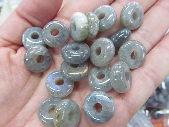 

Larger Hole--natural lapis Botswana Agate Labradorite rondelle button abacus pinwheel 6x12mm 12pcs