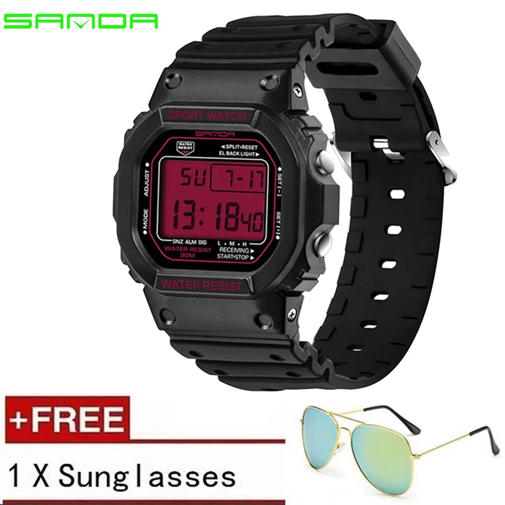 2018 военные электронные наручные часы спортивные Лидирующий бренд Sanda цифровые