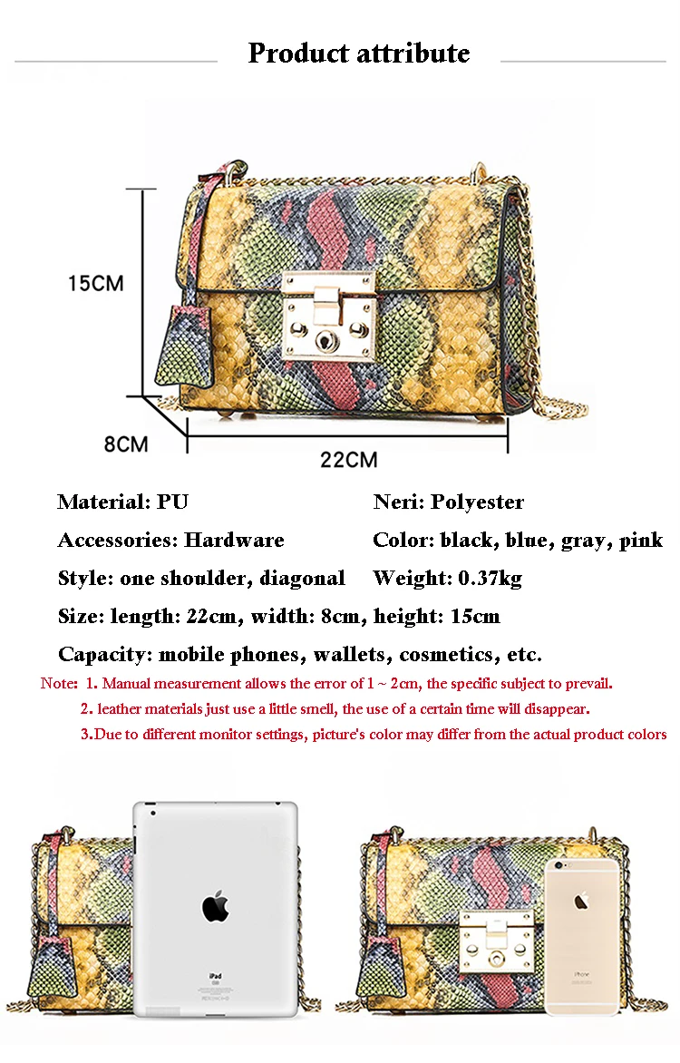 HIFAR змеиная сумка для женщин, модная сумка на плечо, маленькая цепочка, сумка через плечо, змеиная кожаная сумка через плечо с клапаном