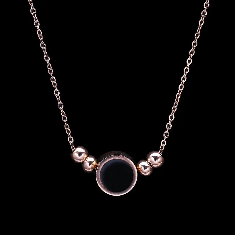 Титановое круглое обсидиановое ожерелье со свисающими бусинами золотого цвета с