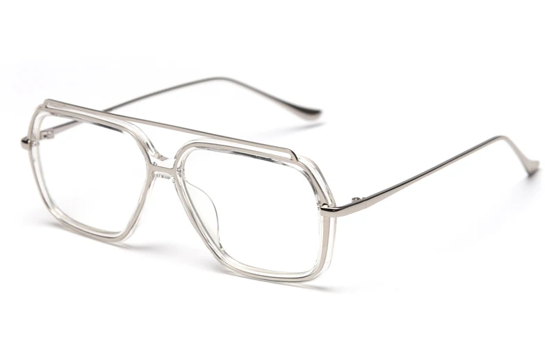 transparent clear Peekaboo мужские прозрачные Солнцезащитные очки женские многоугольные полуметаллические шестиугольные очки оправа мужские прозрачные линзы высокое качество - Цвет линз: transparent clear
