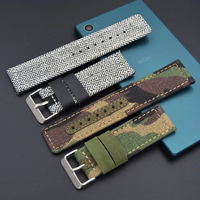 Ремешок для часов из натуральной кожи прочный армейский зеленый 22 мм 24 | Наручные