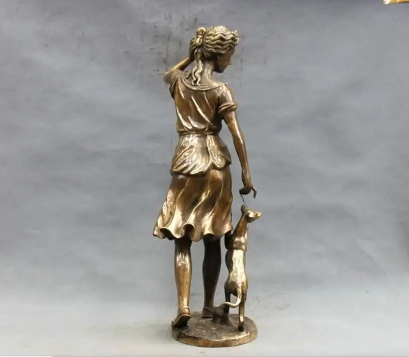 26 г. скульптура в западном стиле для девушек и собак из меди бронзы|copper decoration|sculpture