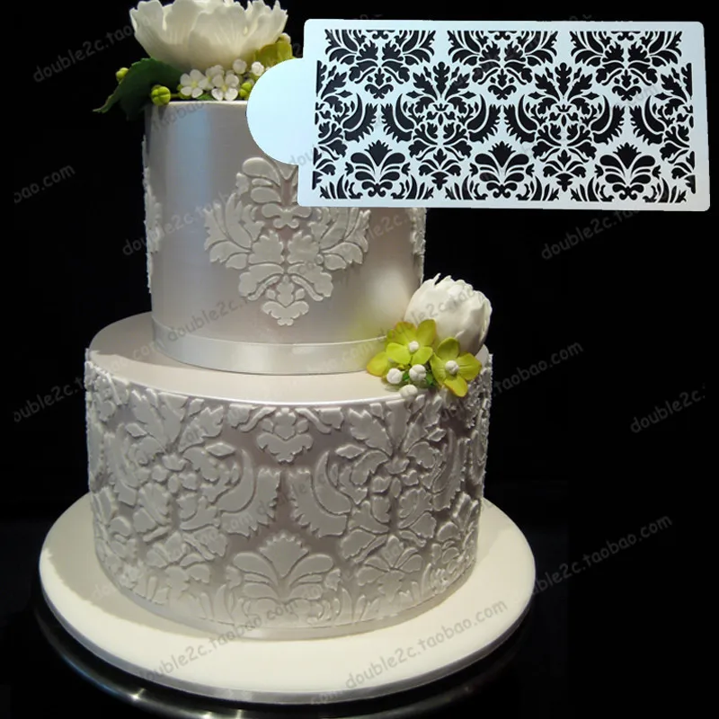 

lace shape stencil mould for fondant cake,plastic stencil,decoration for wedding cake,stencil for baking,12.6"x6.1"(32x15.4cm)