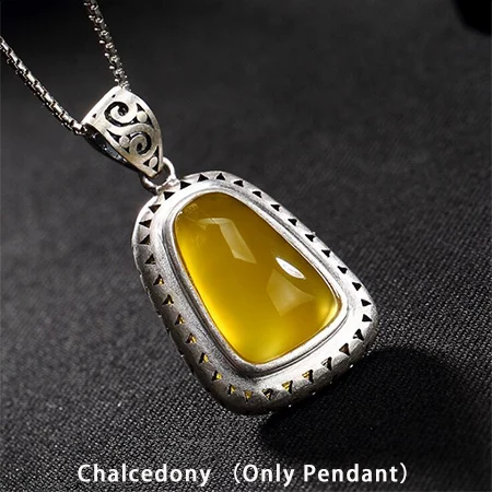 Chalcedony Инкрустация природным камнем халцедонский Жемчуг полые подвеска Павлин Серебро 925 пробы для Для женщин Цепочки и ожерелья подвеска ювелирные изделия P03 - Цвет камня: Chalcedony