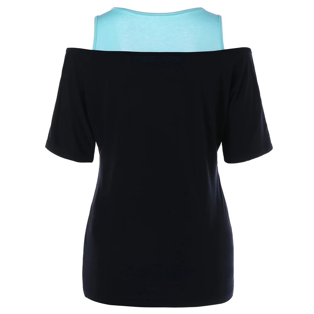 Плюс Размер Одуванчик Печатный Вырез Футболка Плеча Мода Осень Женщины Рубашка