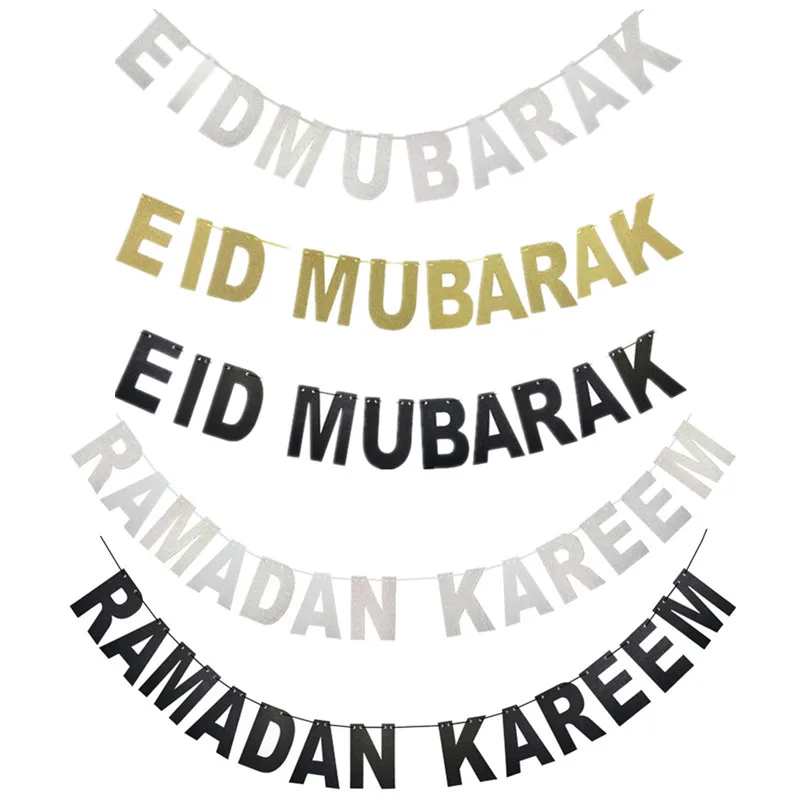 Баннерь EID MUBARAK блестящий бандаж гирлянда мусульманское украшение Мубарак товары