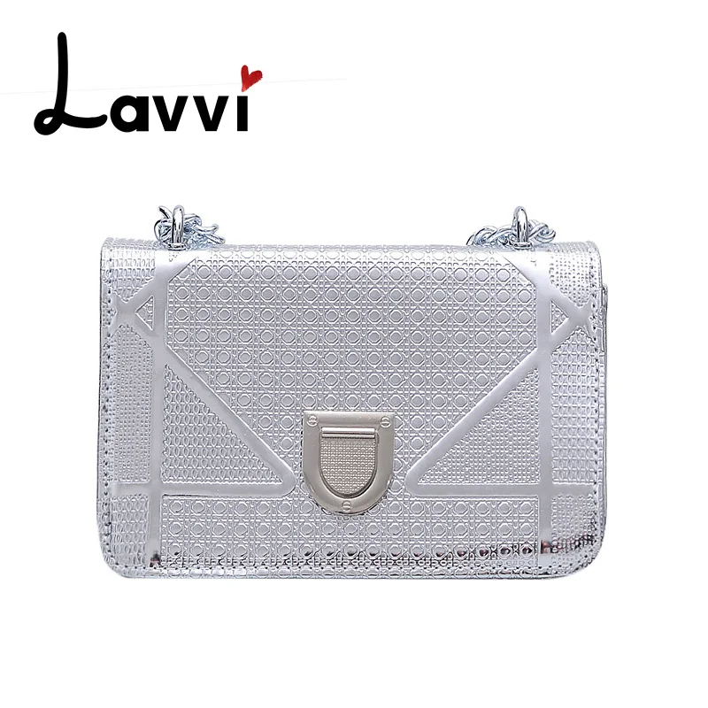 2018 summer brand D designer chain strap metallic PU handbag cross body bags for women whosale Bolsas Feminin | Багаж и сумки