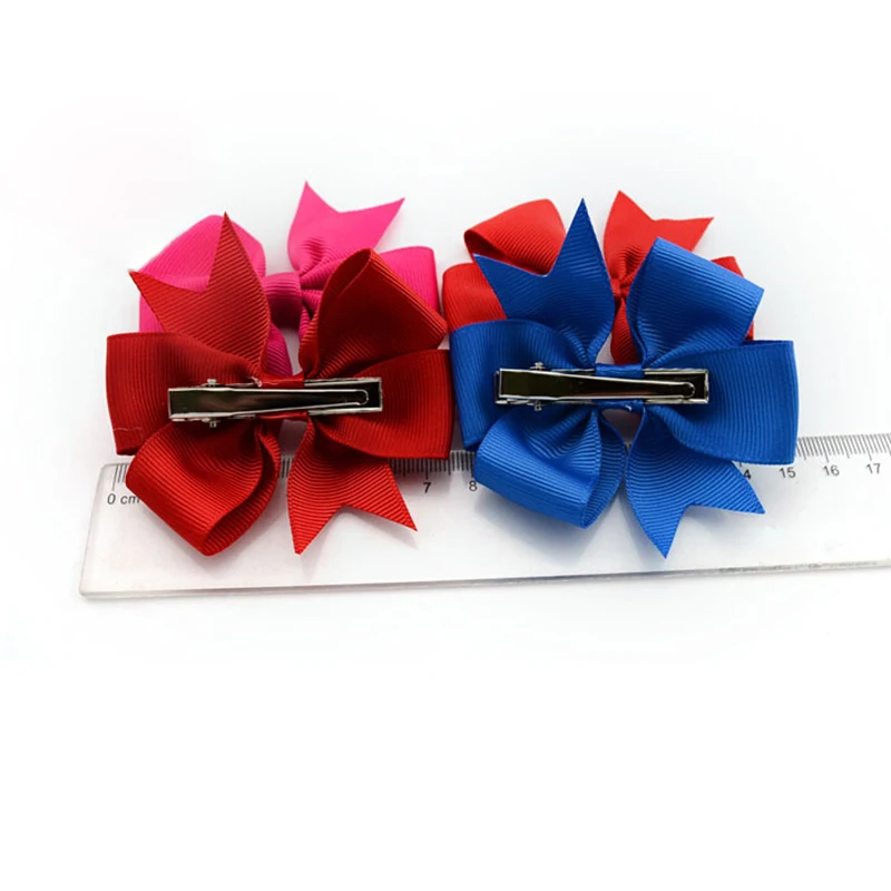 

Mixcolor 40Pcs/lot 3 Inch Grosgrain Ribbon Hairpins Girl Bows With Clip Hair Clips Kids Hair Accessories