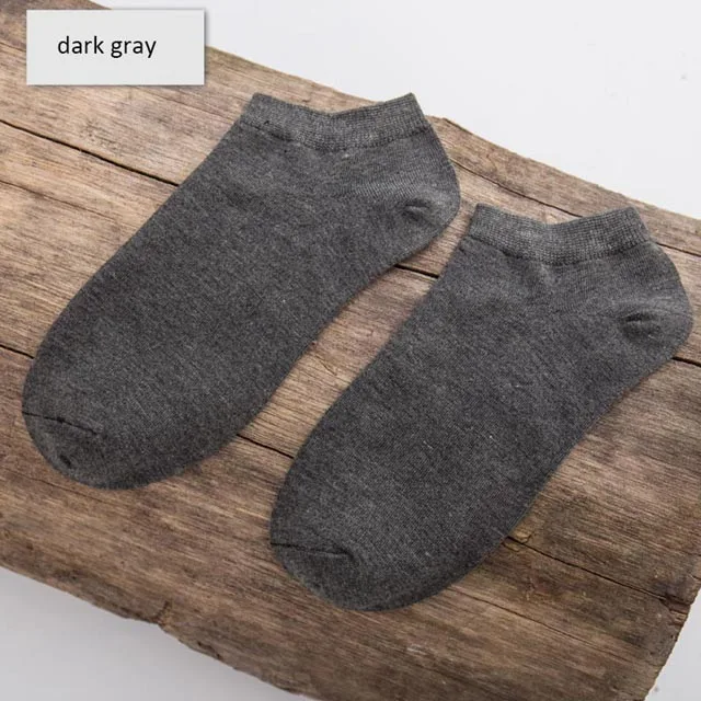 10 dark gray Летние высококачественные крутые мужские носки из бамбукового волокна, тонкие короткие носки, Харадзюку, однотонные мужские и женские носки, 10 пар/партия, размер США 7-9 - Цвет: 10 dark gray