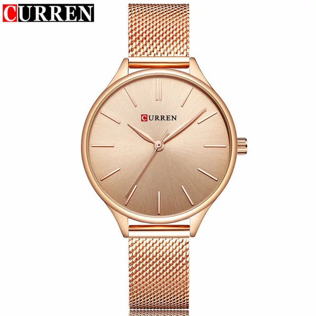 rose rose CURREN Для женщин часы Роскошные Пару платье наручные часы Relogio Feminino часы для Для женщин Montre Femme кварцевые женские часы для любителей - Цвет: rose rose