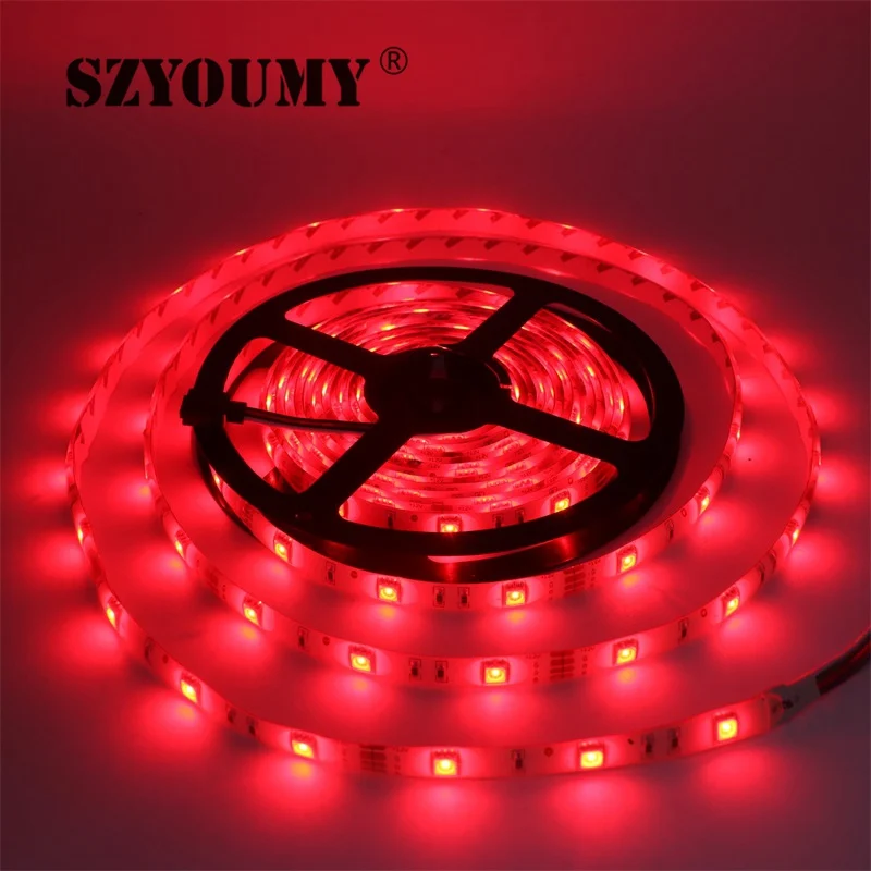 SZYOUMY DC 12 В Светодиодная лента 5050 SMD Водонепроницаемая 5 м 30 светодиодов/М 150LED Tira