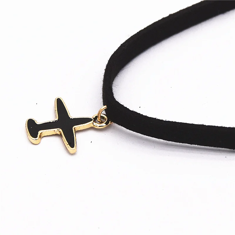 455 Кожа Цепочки и ожерелья моменты Bijoux чистый черный бархат ленты Вишня ожерелье Макси себе Чокеры Цепочки и ожерелья женские - Окраска металла: 455