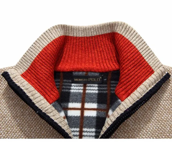 Новинка, 4XL 5XL, мужской свитер из флиса, Осень-зима, теплое кашемировое платье, тонкий толстый шерстяной свитер на молнии, Повседневный свитер, мужское вязаное пальто