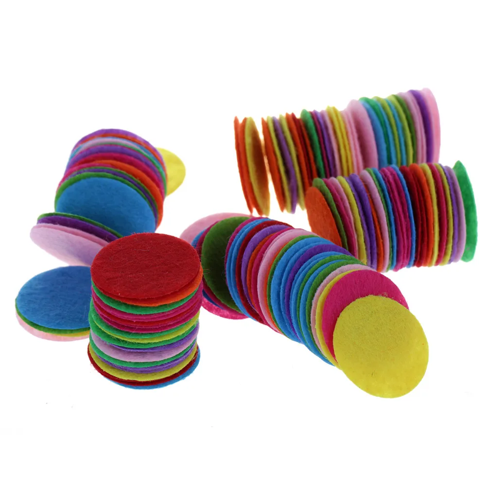 200 шт 25 мм войлочные прокладки круглой Форма DIY шитье ткань брошь в форме цветка и